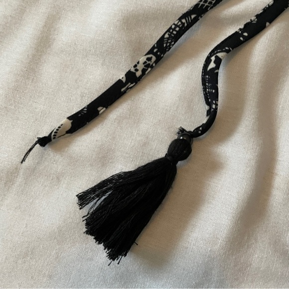 Parker Medium Black & Ivory Mini Dress ~ Smocked Waist Festive Party Cocktail - Picture 5 of 10